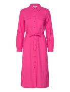 Onlcaro Ls Linen Shirt Dress Cc Pnt ONLY Pink