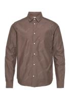 Les Deux Jacquard Flannel Shirt Les Deux Brown