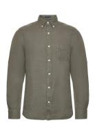 Reg Ut Gmnt Dyed Linen Shirt GANT Khaki