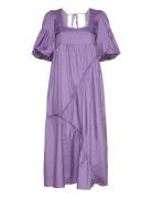 Heslagz Ss Long Dress Gestuz Purple