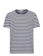 Adrian Stripe T-Shirt Les Deux Navy