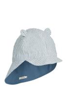 Gorm Reversible Seersucker Sun Hat Liewood Blue