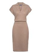Linen-Blend Collar Dress GANT Brown