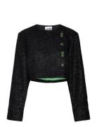 Sparkle Cropped Blazer Ganni Black