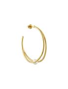 Pearl Drop Double Hoop Gold Plated Design Letters Gold
