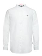 Tjm Clsc Mao Linen Blend Shirt Tommy Jeans White