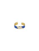 Striped Candy Ring Design Letters Blue
