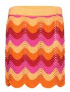 Openwork Knitted Mini-Skirt Mango Orange