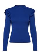 Onlsia Sally Ruffle Ls Pullover Knt ONLY Blue
