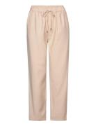 Flowy Straight-Fit Trousers With Bow Mango Beige