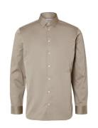 Slhslimethan Shirt Ls Classic Noos Selected Homme Beige