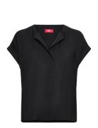 Women Blouses Woven Short Sleeve Esprit Collection Black