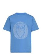 Regular Fit Owl Chest Print - Gots/ Knowledge Cotton Apparel Blue