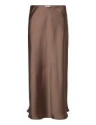 Objsateen Mw Ancle Skirt Div Object Brown