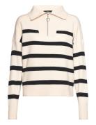 Vmsaba Stripe Ls Highneck Blouse Ga Noos Vero Moda Beige