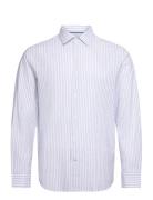 100% Cotton Seersucker Striped Shirt Mango Blue