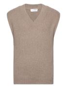 Slhronn Relaxed Knit Vest B Selected Homme Beige