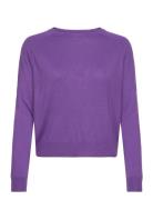 Fine-Knit Round-Neck Sweater Mango Purple