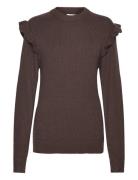 Objmalena L/S Ruffle Pullover Object Brown