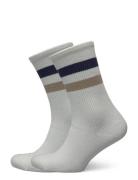 Woods Rib Stripe Socks - 2-Pack Les Deux White
