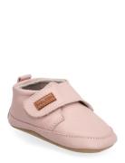 Leather Slippers With Velcro Melton Pink