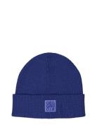 Knitted Beanie Patched Geggamoja Blue