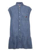 Tjw Ss Badge Chambray Dress Tommy Jeans Blue