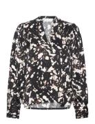 Slfjustine Ls Aop Top B Selected Femme Black