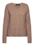 Onlcamilla V-Neck L/S Pullover Knt Noos ONLY Brown