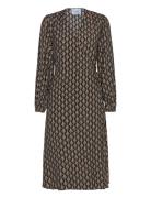 Msmarceline Long Sleeve Midi Wrap D Minus Brown