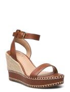 Hilarie Leather Espadrille Lauren Ralph Lauren Brown