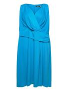 Str Matte Jersey-Dress Lauren Women Blue