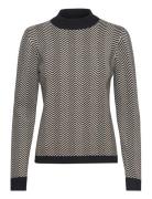 Objray L/S Knit Pullover Aop Noos Object Black