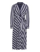 Striped Tie-Front Crepe Midi Dress Lauren Ralph Lauren Patterned