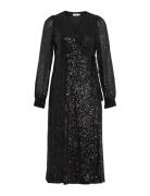 Vimaia Ls Sequin Midi Wrap Dress/Dc Vila Black