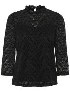 Crgila Lace Blouse With Lining Cream Black