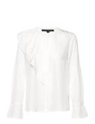 Crepe Light Asymm Frill Shirt French Connection White