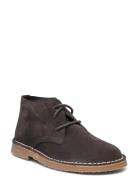 Lace-Up Leather Boots Mango Brown