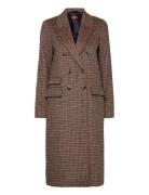 Checked Wool-Blend Coat Esprit Collection Brown