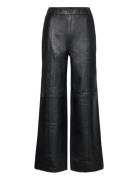 Slffianna Hw Wide Leather Pant Selected Femme Black