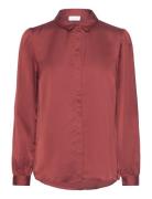 Viellette Satin L/S Shirt - Noos Vila Red