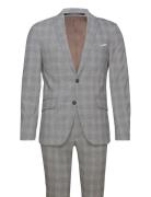 Checked Relaxed Suit Lindbergh Grey