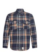 Adrian Cotton Check Shirt Fat Moose Navy