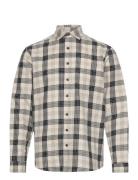 Checked Twill Structure Shirt Lindbergh Cream