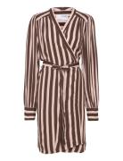 Slfminna-Alva Ls Short Wrap Dress O Selected Femme Brown