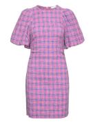 Check Suiting Mini Dress Ganni Pink