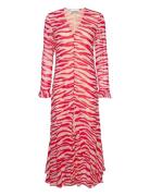 Printed Light Georgette Maxi Dress Ganni Pink