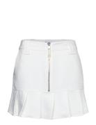 Slub Linen Mini Skirt Ganni White