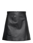 Leather A-Line Mini Skirt IVY OAK Black