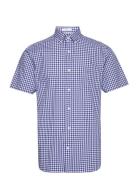 Reg Poplin Gingham Ss Shirt GANT Blue